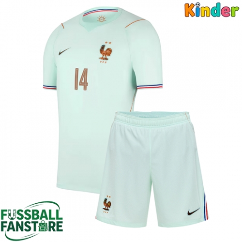 Frankreich Adrien Rabiot #14 Replik Auswärtstrikot Kinder WM 2026 Kurzarm (+ Kurze Hosen)